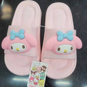 Brand New Sanrio My Melody Big Charm Slippers US 7.5